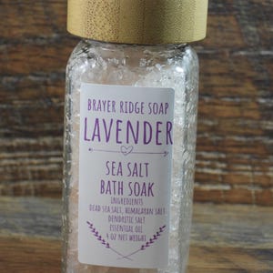 4 oz Lavender Scented Dead Sea Salt Bath Soak, Bath Salt, Foot Soak , Relaxation Spa Soak, Mineral Soak, Self Care
