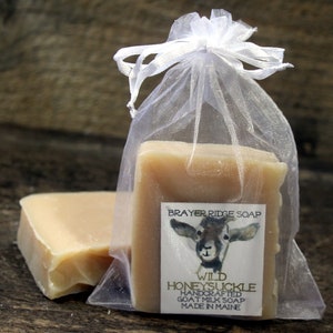 Wild Honeysuckle  Scented ,Handcrafted Goat Milk Soap, Made in Maine, Honeysuckle Scent,  Bath and Body Soap, Skin Care, Self Care