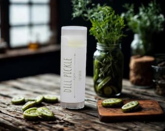 Dill Pickle Flavored Lip Balm, Handmade Lip Care, Made In Maine