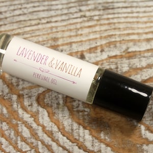 Lavender & Vanilla  Roll On Perfume Oil, Vegan Perfume,  Body Perfume,Alcohol Free Perfume, Handcrafted Perfume, 10 ml, .33oz