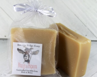 Mango & Papaya Scented Soap, Handcrafted Goat Milk Soap, Made in Maine, Bath and Body Soap, Self Care