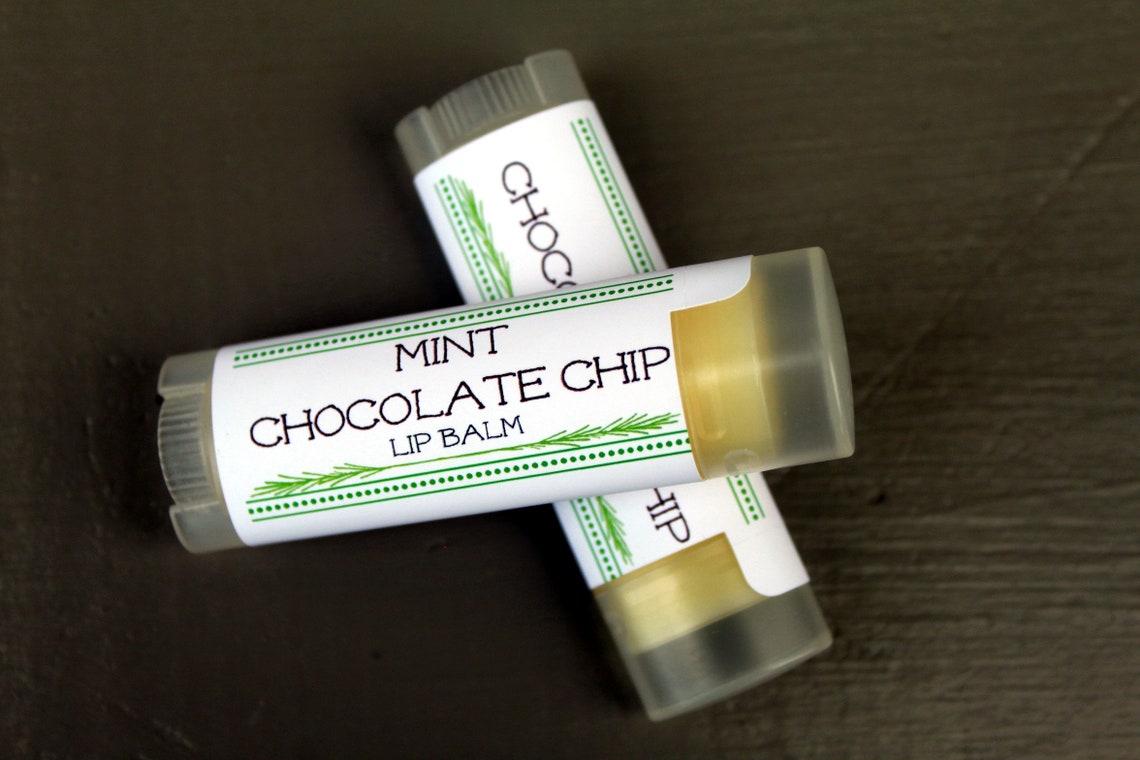 Handcrafted Mint Chocolate Chip Lip Balm, Organic Beeswax, Shea Butter ...