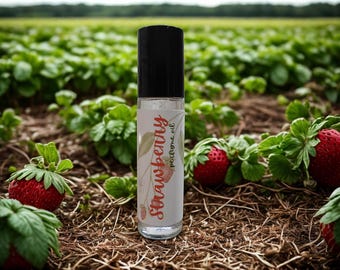 Strawberry Scented Perfume Oil Roll On, Vegan Fragrance, 10ml