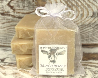 4 Bars Blackberry Handcrafted Goat Milk Soap, Made in Maine, Cold Process Bar Soap, , Blackberry Scented Soap, , Bath and Body Soap