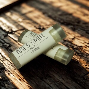 Pure & Simple Flavor Free Lip Balm, Natural Handcrafted Lip Care, Maine Made Oval Tube image 3