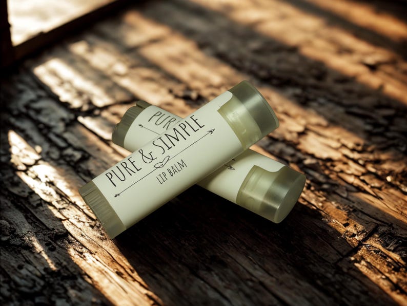 Pure & Simple Flavor Free Lip Balm, Natural Handcrafted Lip Care, Maine Made Oval Tube image 3