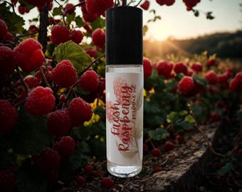Fresh Raspberry Scented Perfume Oil Roll On, Vegan Fragrance, 10ml