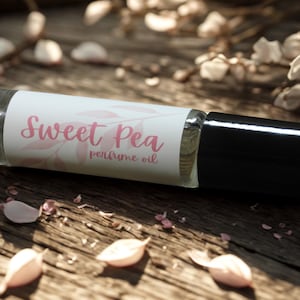 Sweet Pea Scented Perfume Oil Roll On, Vegan, Handcrafted, 10ml