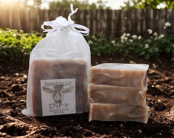 4 Dirt Scented Handcrafted Goat Milk Soap Bars, Hunters Cover Scent