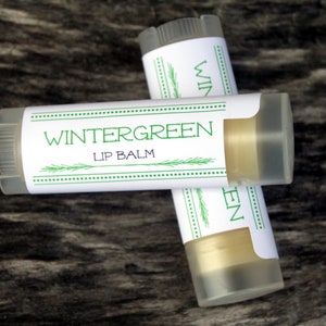 Wintergreen Essential Oil Lip Balm, Wintergreen Lip Care, Handcrafted Lip Balm, Natural Lip Balm,  Maine Made, Wintergreen Lip Butter