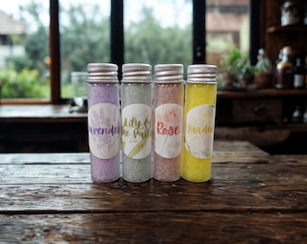 Dead Sea Salt Sampler, Rose, Lavender, Lily Of The Valley, Gardenia