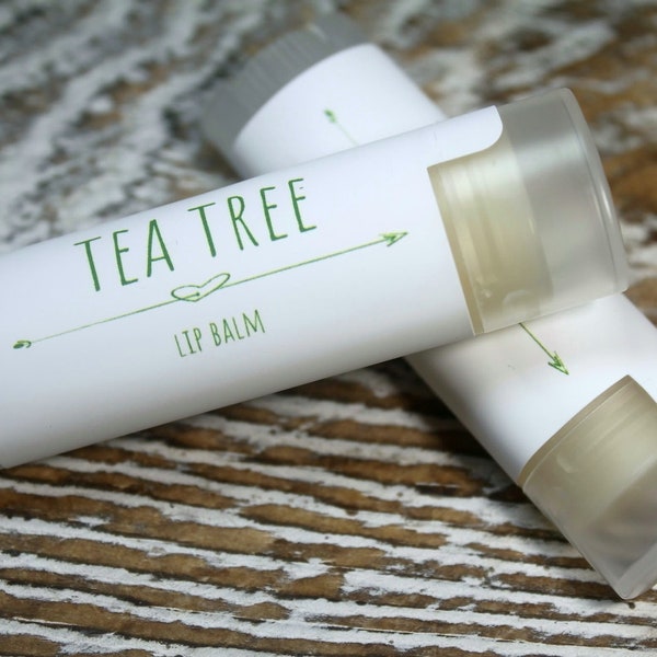 Tea Tree Essential Oil Handcrafted Lip Balm  Natural Lip Care, Made In Maine , Handmade Lip Balm, Lip Butter, Tea Tree Oil