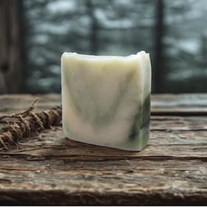 Handcrafted Balsam Cedar Goat Milk Soap, Cold Process Wood Scented Bar