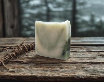 Handcrafted Balsam Cedar Goat Milk Soap, Cold Process Wood Scented Bar