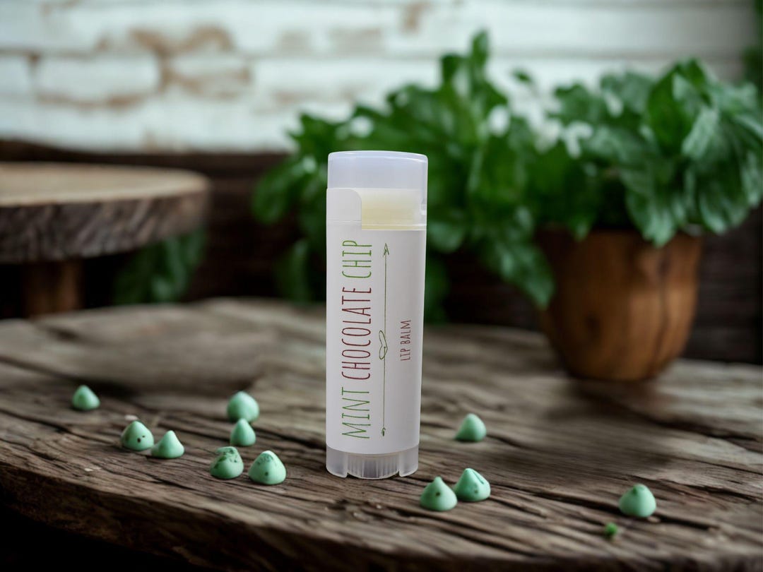 Handcrafted Mint Chocolate Chip Lip Balm, Organic Beeswax, Shea Butter ...