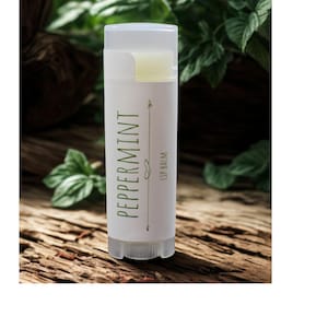 Baume à lèvres à l'huile essentielle de menthe poivrée : fabriqué dans le Maine, soin des lèvres gercées image 1