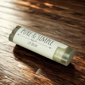 Pure & Simple Flavor Free Lip Balm, Natural Handcrafted Lip Care, Maine Made Oval Tube image 2