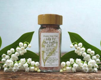 Lily Of The Valley Scented Dead Sea Salt Bath Soak, Relaxation Spa Soak (4 oz)