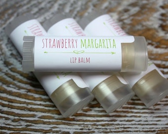 4 Strawberry Margarita Lip Balms, Maine Made Lip Care, Bridal Shower Favors