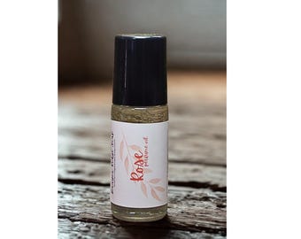 Rose Perfume Oil Roll On, Vegan Body Perfume, 1.25 oz
