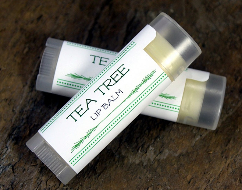 Tea Tree Essential Oil Handcrafted Lip Balm Natural Lip Care Etsy