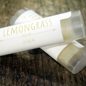 Lemongrass Essential Oil Handcrafted Lip Balm, Lemongrass Lip Butter, Natural Lip Care, Made In Maine, Lemongrass Lip Balm, Self Care