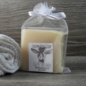 Lily Of The Valley  Scented Handcrafted Goat Milk Soap Maine Made, Cold Process  Self Care Bath and Body Bar Soap, Scented Soap, Zero Waste