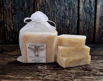 Fragrance Free Oatmeal Goat Milk Soap, Exfoliating, (4 Bars)