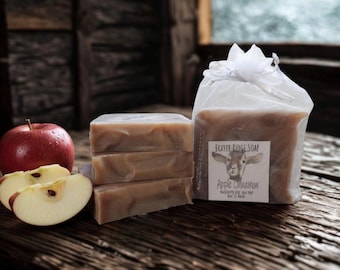 Apples & Cinnamon Goat Milk Soap, Handmade for Sensitive Skin (Set of 4)