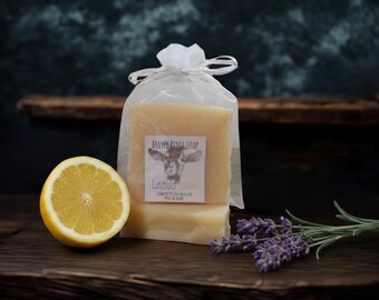 Handcrafted Lavender Lemon Goat Milk Soap, Maine Made, Moisturizing