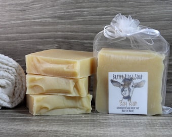 4 Bars Bay Rum Goat Milk Soap, Maine Made, Self Care, Unisex Soap