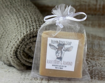 Black Cherry & Almond  Handcrafted Goat Milk Soap Made in Maine , Cold Process Soap, Bath and Body Soap, Self Care,