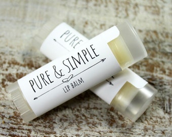 Pure and Simple Handcrafted Lip Balm, Flavor Free  Lip Care, Natural Lip Balm, Kids Lip Balm, Handmade Lip Care, Maine Made