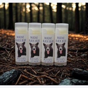 Maine Black Bear Kisses Lip Balm, Blueberry Honey, Set of 4