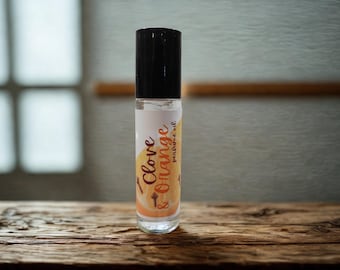 Clove & Orange Essential Oil Roll On, Vegan Body Perfume (10ml/.33oz)