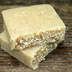 Oatmeal, Milk & Honey Handcrafted Goat Milk Soap, Ground Oatmeal Soap, Exfoliating Soap , Bar Soap, Cold Process Soap, Self Care image 6
