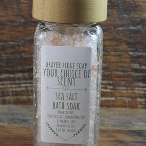 4 oz Your Choice of Scented Dead Sea Salt Bath Soak, Bath Salt, Foot Soak , Relaxation Spa Soak, Mineral Soak, Self Care