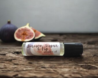 Brown Sugar & Fig Scented Perfume Oil Roll On, Vegan Fragrance, 10ml