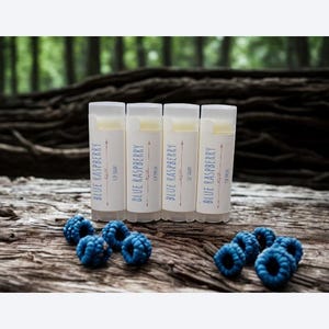 Blue Raspberry Lip Balm Set, Handcrafted Maine Made Lip Care image 1