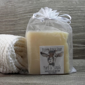Pure & Simple  Fragrance Free Handcrafted Goat Milk Soap Made in Maine , Bath and Body Soap, Natural Soap, Unscented Soap, Zero Waste