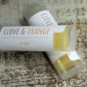 Clove & Sweet Orange Essential Oil  Handcrafted Lip Balm, Maine Made , Handmade Lip Care, Clove and Orange Lip Balm, Lip Butter, Self Care