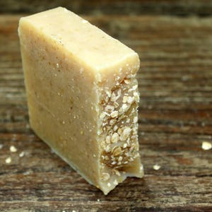 Oatmeal, Milk & Honey Handcrafted Goat Milk Soap, Ground Oatmeal Soap, Exfoliating Soap , Bar Soap, Cold Process Soap, Self Care image 4