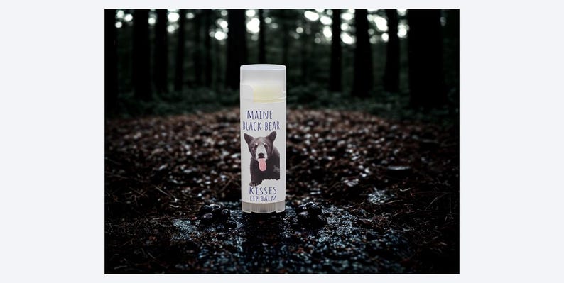 Maine Black Bear Kisses Lip Balm, Blueberry Honey, Handmade Lip Care imagem 2