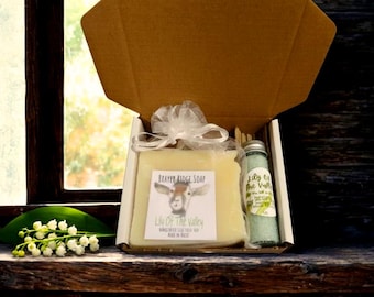 Lily Of The Valley Gift Box, Goat Milk Soap, Dead Sea Salt Soak