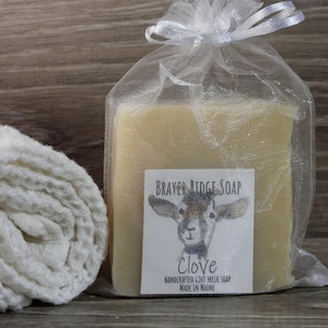 Clove Leaf Essential Oil Handcrafted Goat Milk Soap, Made in Maine, Moisturizing Soap, Cold Process Soap, Clove Soap, Self Care