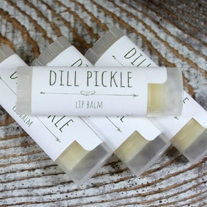 4 Dill Pickle Flavored Lip Balm, Made In Maine , Handmade Lip Care , Dill Pickle Lip Butter,  Natural Lip Balm, Handcrafted Lip Balm