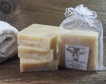 Oatmeal Goat Milk Soap, Exfoliating, Fragrance Free (4 Bars)