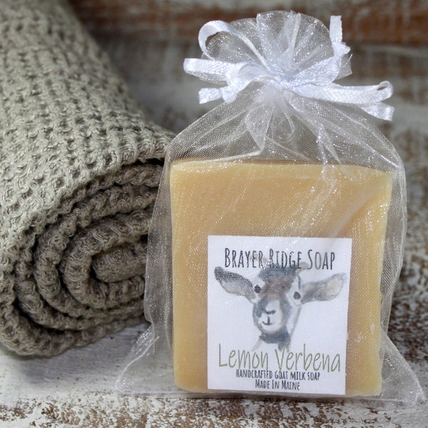 Lemon Verbena Scented Soap, Handcrafted Goat Milk Soap, Maine Made, Self Care, Bath and Body Soap, Lemon Verbena Scent