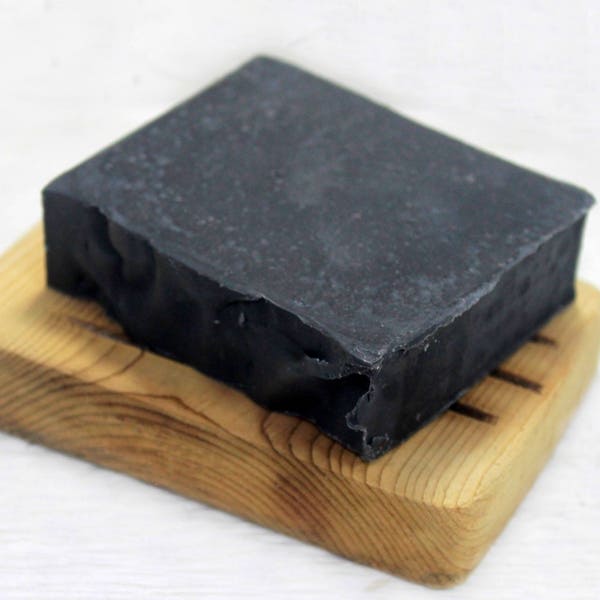 Activated Charcoal Tea Tree  Peppermint Essential Oil Handcrafted Goat Milk Soap, Self Care, Maine Made, Face and Body Charcoal Soap