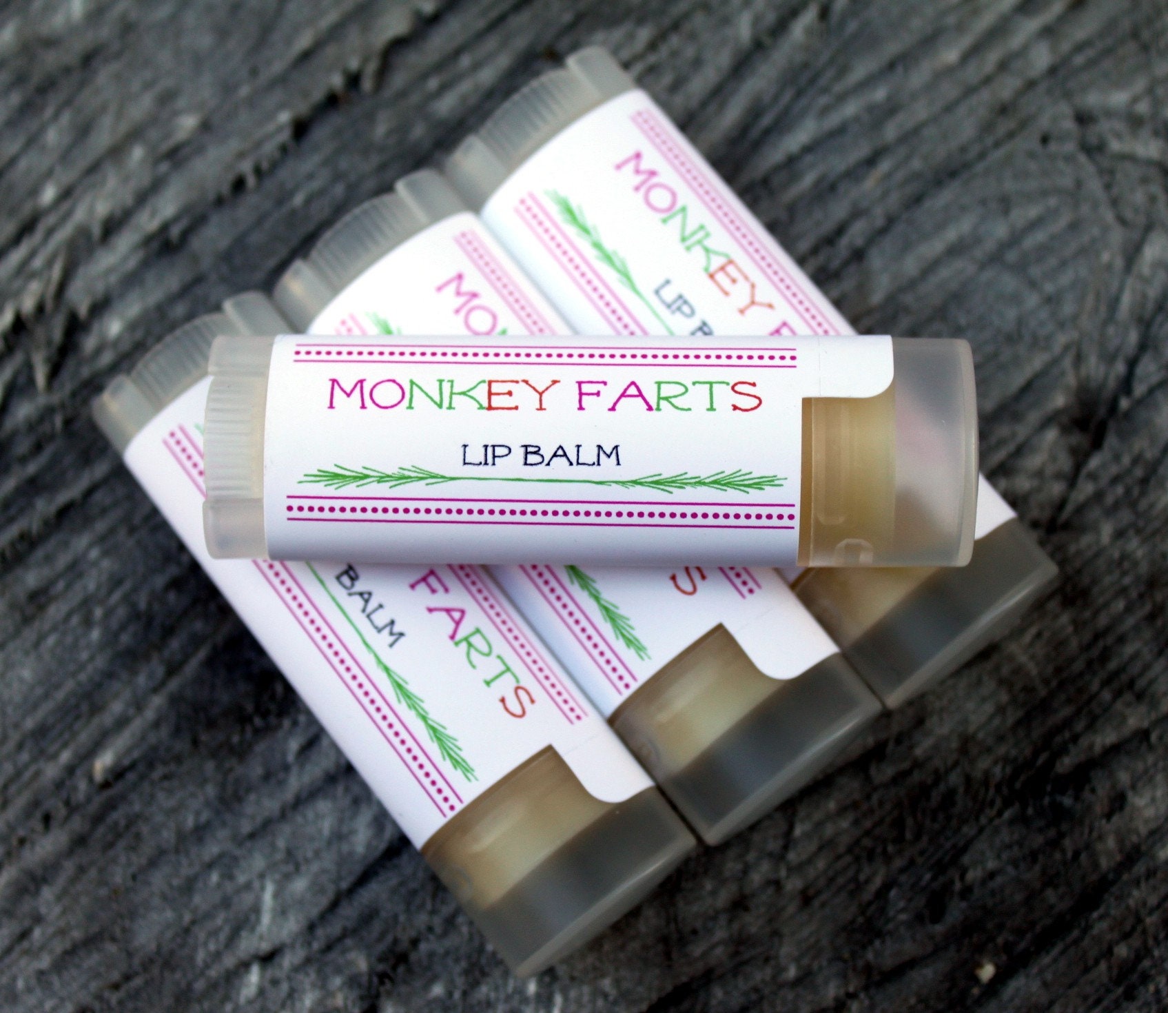 4 Monkey Farts Flavored Lip Balm Handcrafted Lip Balm Monkey Etsy